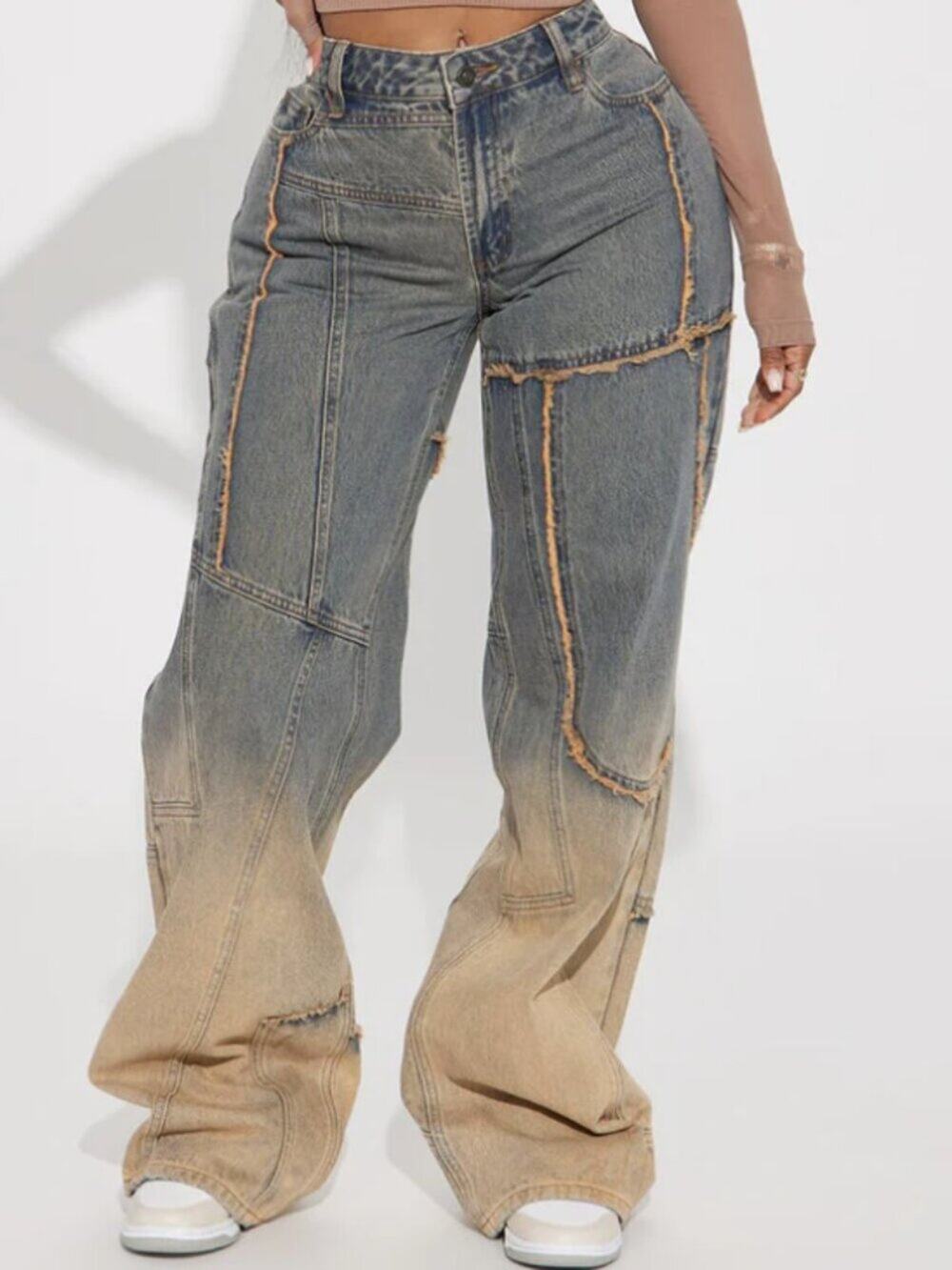Fashion Nova Milan Non Stretch Tinted Wide Leg Jeans - Dark Wash Size 9